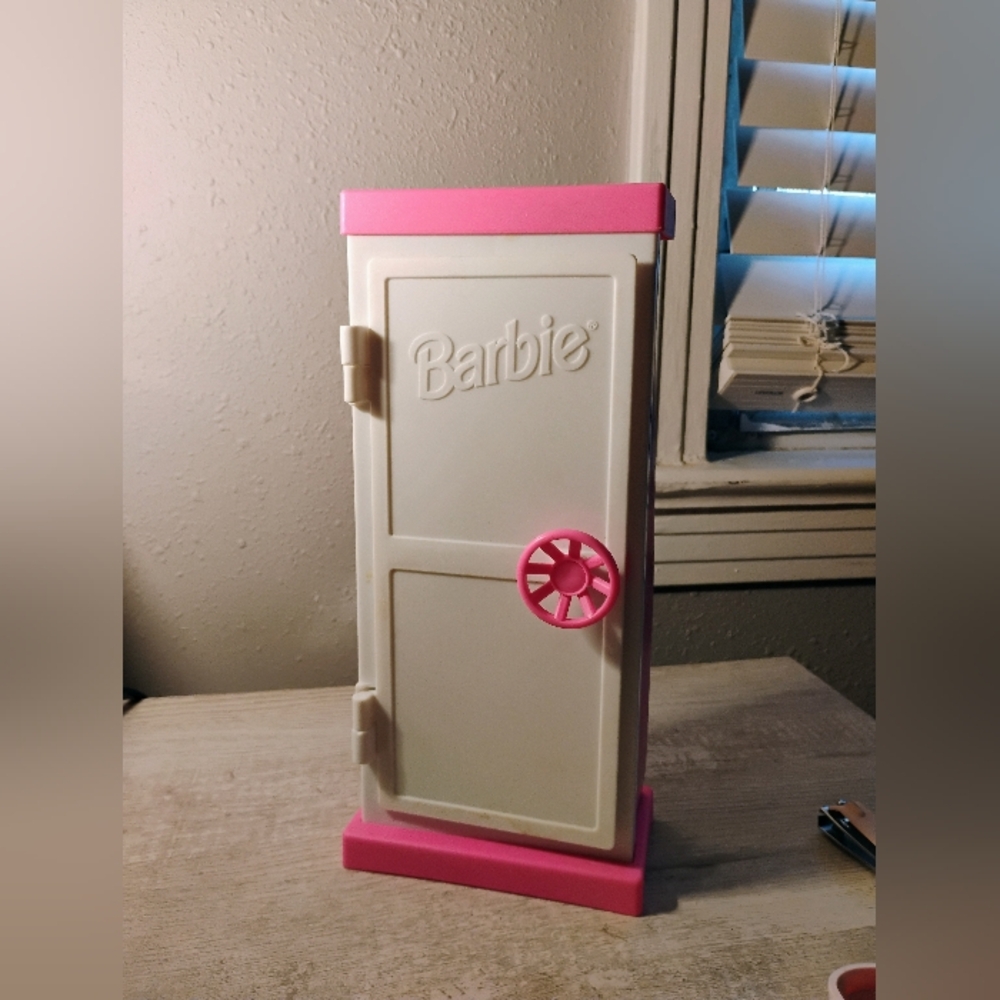 Barbie Pink and White Closet with Wheel Accent